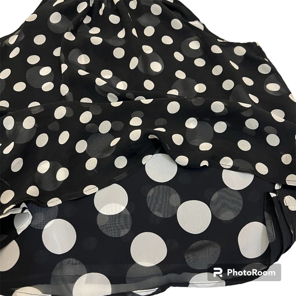 5/$20 Style & Co Silk Polka Dot Bare Shoulder Flowy Top - Picture 5 of 9